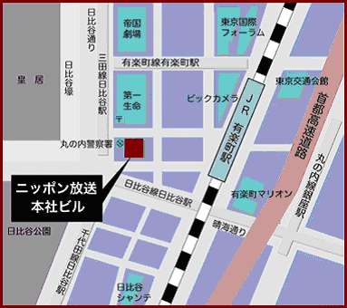 ニッポン放送本社ビル　近隣地図