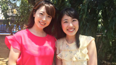 津吹みゆと坂本アナ　横浜熊野神社から中継