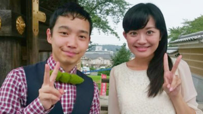 三丘翔太と新行アナが中継
