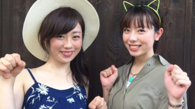 工藤あやのと坂本アナが中継