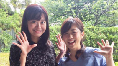 工藤あやのと新行アナが中継