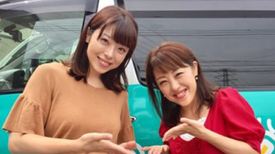 山口ひろみと坂本アナで中継