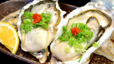 牡蠣と柿