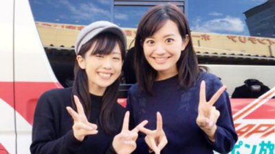 工藤あやのと新行アナで中継