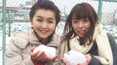 小桜舞子と坂本アナで中継