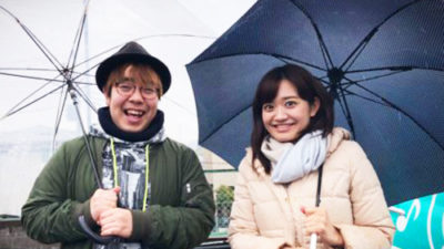徳永ゆうきと新行アナで中継