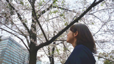 坂本アナ 日比谷公園で桜