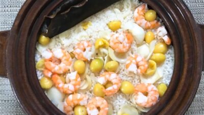 糖業協会プレゼンツめっちゃええレシピ～中川家と食卓～『ゆり根と銀杏の炊きおこわ』
