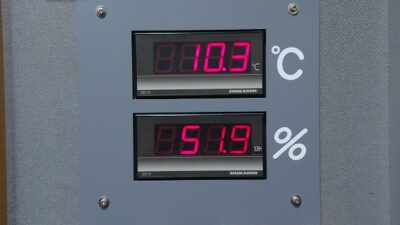 暖かですね～6時現在、ニッポン放送ビル屋上の気温・湿度です