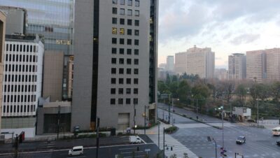 ニッポン放送ビル5階から見る、日比谷交差点
